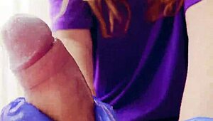 I enjoy ASMR masturbation in gloves, getting covered in huge cum load