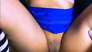 After the party, that shy college teen and her friend got passionate on the sofa!