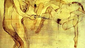 vintage erotic illustration with a seductive anime twist