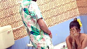 Sensual shower session with wife Sudipa