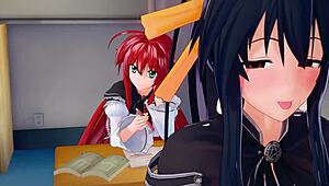 i watch koneko and xenovia in lesbian action, hs dxd ntr madness, full movie on fantasyking3, it's so hot.