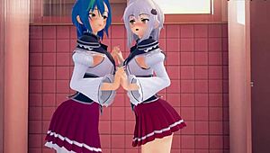 i watch koneko and xenovia in lesbian action, hs dxd ntr madness, full movie on fantasyking3, it's so hot.