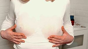 Young Beauty Caresses Wet Nipples To Orgasm