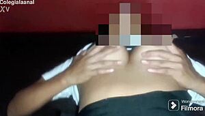 Petite teen spreads her Mexican ass for anal creampie