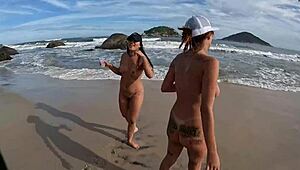 Wild Latina Teen Parties on Naturist Beach Abricó