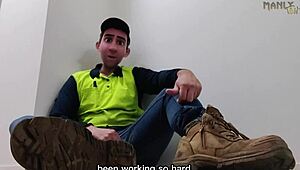 step gay dad escapes into foot fantasy dreams at work