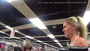 stellar czech chick seduced in shopping centre. nailed in pov.