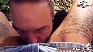 Outdoor POV Fuck with Tattooed Blonde German Milf on Date