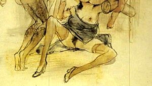 vintage erotic illustration with a seductive anime twist