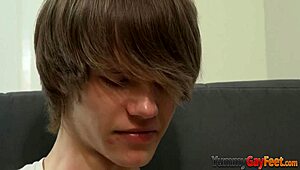 Twinks get their hot soles spunked in kinky footjob