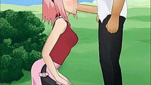 Naruto Sakura Haruno Deepthroat Action