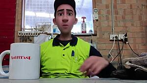 step gay dad escapes into foot fantasy dreams at work