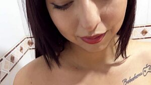 Pretending To Bathe, I Join My Petite Roommate For Blowjob And Assfucking In Doggystyle