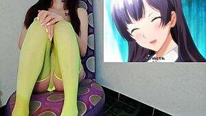 Su amiga ahora tiene las tetas mas grandes y no se resiste en este hentai asijai no chiru con jerk off instructions