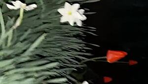 first lured my neighbor with flowers, then fucked her mouth hard for wild orgasm