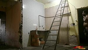 skinny thai teen gives ass for room repair