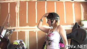 astonishing hottie demonstrates fashionable sex skills in a rough pov style.