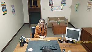 hey, i’m a boss milf fuckin the principal to keep my stepson’s secret safe!