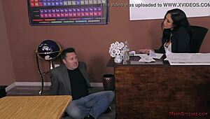 mean teacher dominates with feet and ass - vicki chase