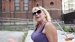 german scout finds blonde gilf bianca for rough old-young casting bang