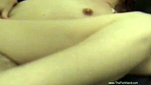 Milf gives handjob to nerd for cumshot