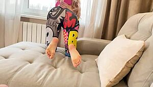 Busty stepmother caught stepson handjob and fucked him - russian amateur with conversations