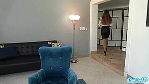 Step Mom Busts Step-Son Masturbating And Makes Him Cum In Her Panties