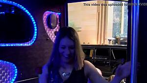 Man, wild orgy in a limousine with horny swinger couples getting it on