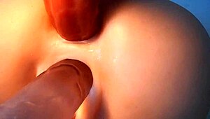 both holes of this anime doll get used and inserted deep