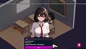 Teen student fucks ai in anime web chat!