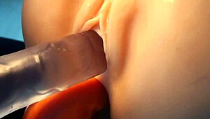 both holes of this anime doll get used and inserted deep