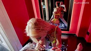 cum slut sasha beart gags on big cock pov