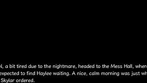 Stranded in space, she gives a public handjob to his huge cock 😍