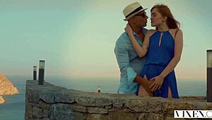 Vixen the beautiful redhead bent over for doggystyle and cowgirl