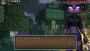 Enderman woman's wild anal play in Minecraft parody hentai