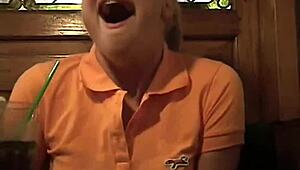 Blonde teen masturbates publicly