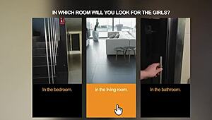 lifeselector - angie lynx, clémence audiard, mary popiense in pussy and anal sex hunt with blowjob and doggystyle.