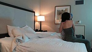 Romantic makeout session with tattooed teen in private