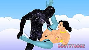 Lisa Ann Fucks Galaxy in Big Ass Milf Hentai Cartoon