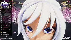 Elfie Love gives POV BLOWJOB in 3D VRChat.