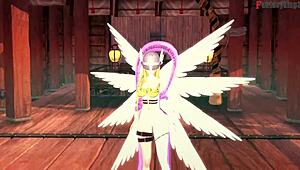 Angelwoman Evolves To Get Fucked In POV Digimon Fantasy Scene.