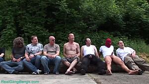 Intense German anal gangbang orgy