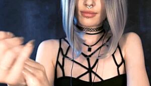 Enjoying asmr oil and cream application.