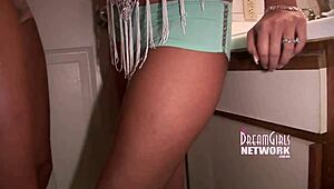 cute coed fingering before night out.