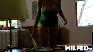 Hot Busty Milf Sneaks Away to Bang Cable Guy