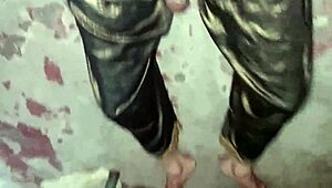 Pakistani bisexual gay boy jerks off his monster cock with shining silk fabric while talking dirty.