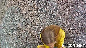 mature sweetheart licks balls and sucks cock on hidden cam while bent over