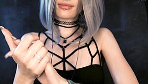 Enjoying asmr oil and cream application.