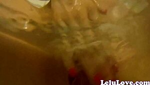 Underwater pussy shaving in pool close-up view