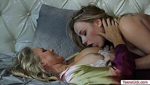 Milf stepmom can’t resist TASTING step teen 18+’s sweet pussy